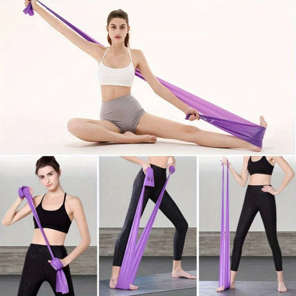 4 Pack Yoga Resistance Bands: TPE Elastic Stretch Bands for Physical Therapy, Fitness, Yoga, Pilates, Rehabilitation, and Stren