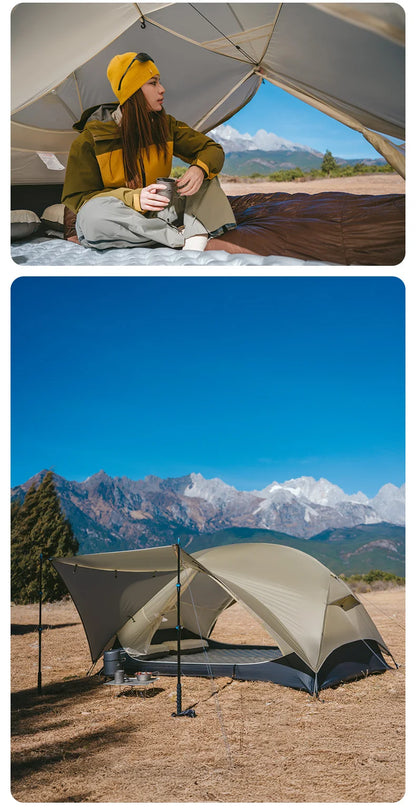 Naturehike Mongar 2 UL/PRO/Base Tent Camping 1-3 Person Tent Outdoor Travel 15D Waterproof Ultralight Backpacking Shelter Tent
