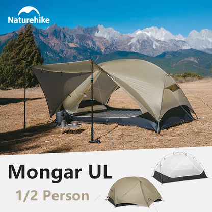 Naturehike Mongar 2 UL/PRO/Base Tent Camping 1-3 Person Tent Outdoor Travel 15D Waterproof Ultralight Backpacking Shelter Tent