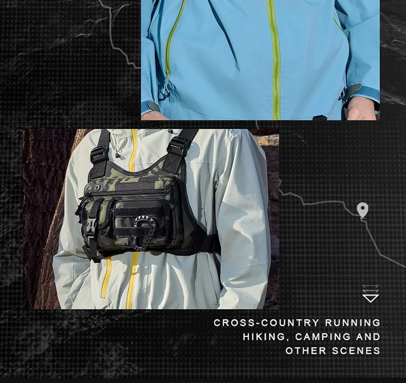 Outdoor Tactical Vest Multi-Functional Waterproof Wear-resistant Vest Backpack Men's Tactical Chest Bag for Hunting
