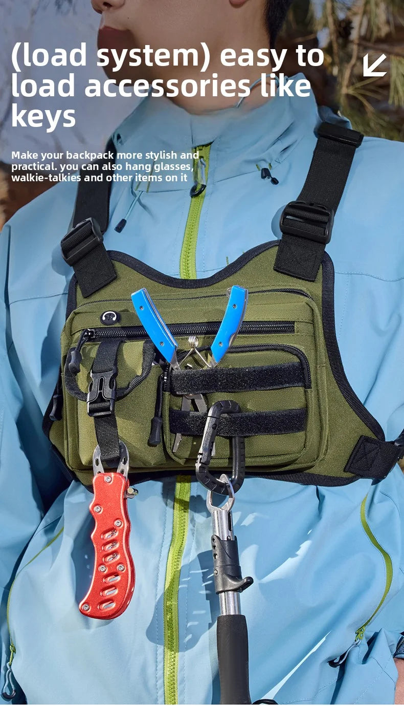 Outdoor Tactical Vest Multi-Functional Waterproof Wear-resistant Vest Backpack Men's Tactical Chest Bag for Hunting