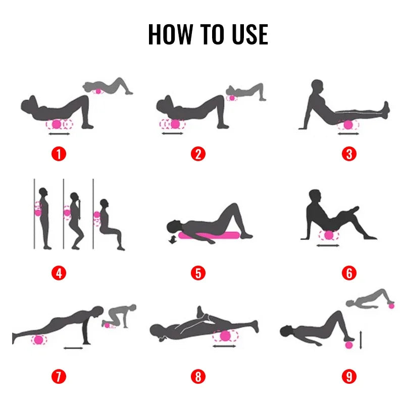 30/33cm Fitness Foam Roller Yoga Massage Roller EPP Pilates Foam Body Muscle Massage Roller Therapy Exercises Gym Home Exercise